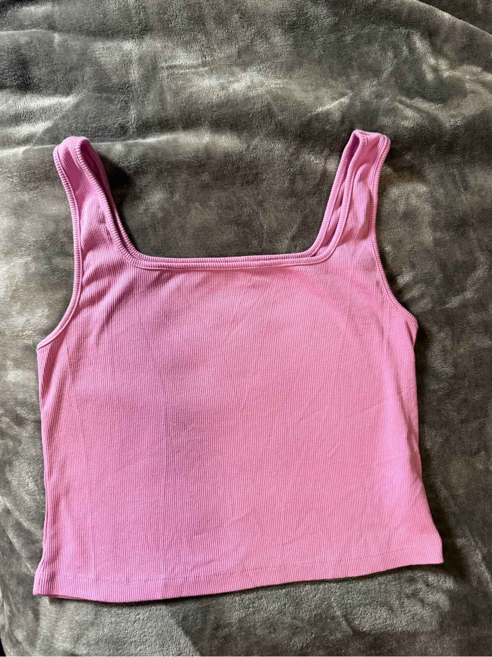 Old Navy Women’s Square Ribbed Pink Tank Top- Large